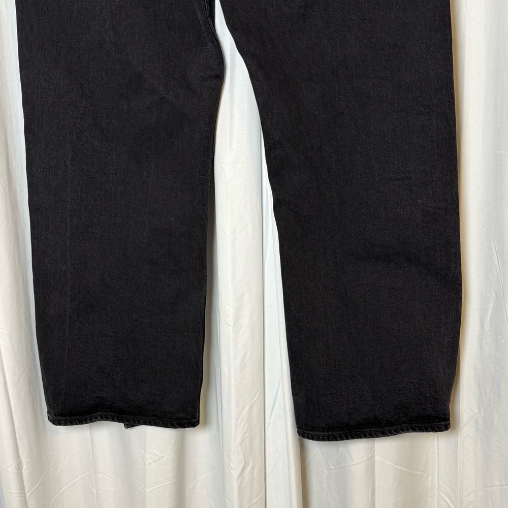 Abercrombie & Fitch Curve Love 90s Relaxed Jeans Ankle Slit Size 16R 33 Black - Picture 8 of 10